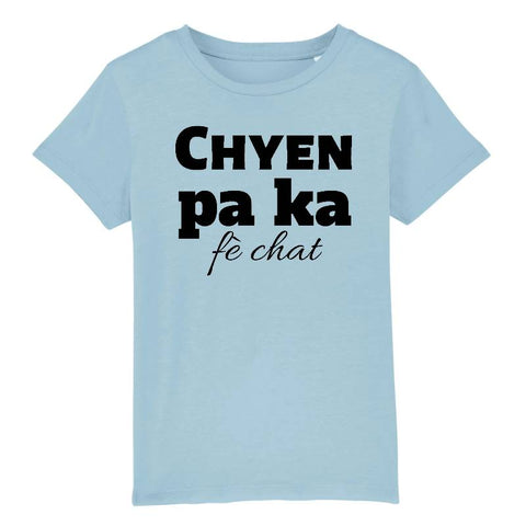 Image of tshirt chyen pa ka fè chat enfant