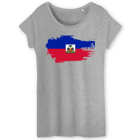 Image of drapeau haiti effet dechiré tshirt femme