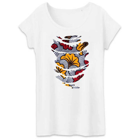 Image of tshirt femme wax fleurs de mariage