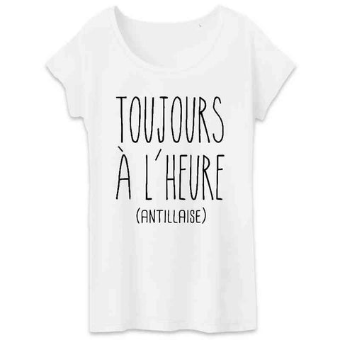 Image of tshirt femme toujours à l'heure antillaise