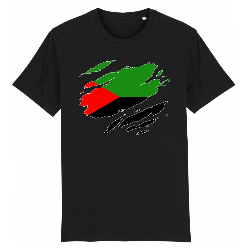 t-shirt homme drapeau martinique effet déchiré