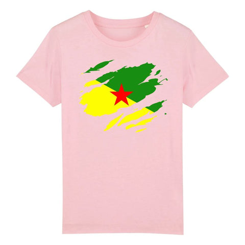 Image of drapeau guyane effet tshirt déchiré t-shirt enfant