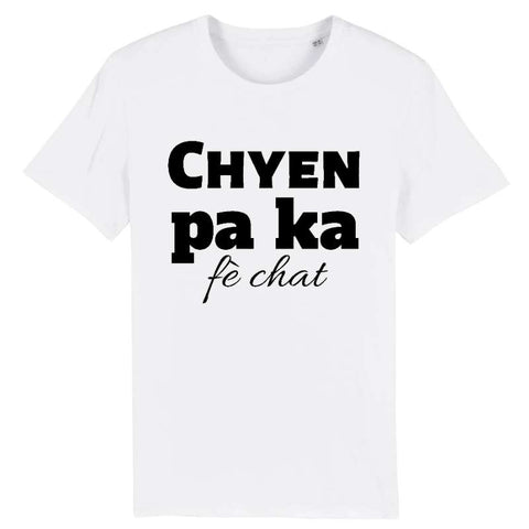 Image of Tshirt homme Chyen pa ka fè chat