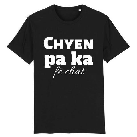 Image of Tshirt Chyen pa ka fè chat homme