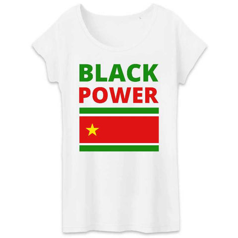 Image of t-shirt femme black power drapeau guadeloupe