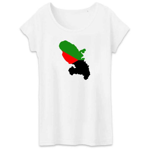 Image of T-Shirt Femme - Carte Martinique au couleur du drapeau
