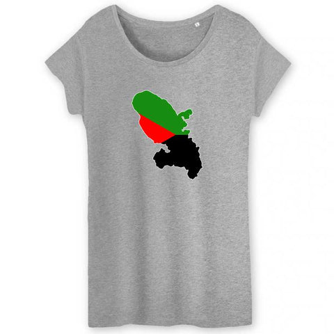 Image of T-Shirt Femme - Carte Martinique au couleur du drapeau