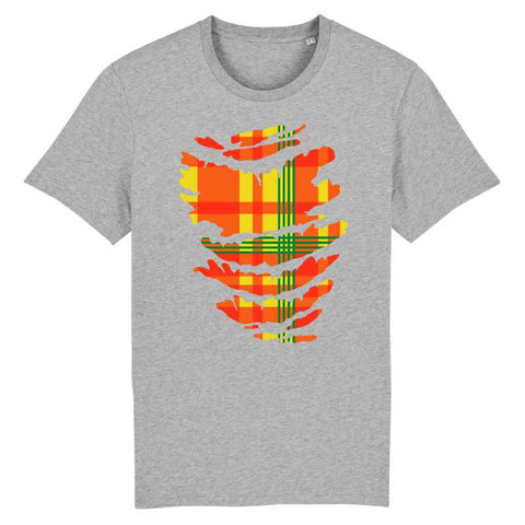 Image of madrass rouge jaune vert tshirt homme