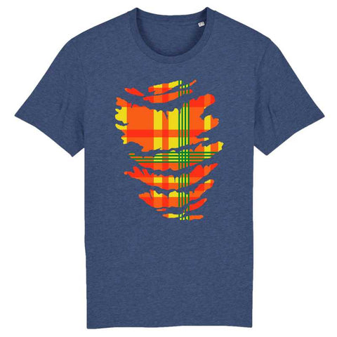 Image of tshirt madrass rouge jaune vert homme