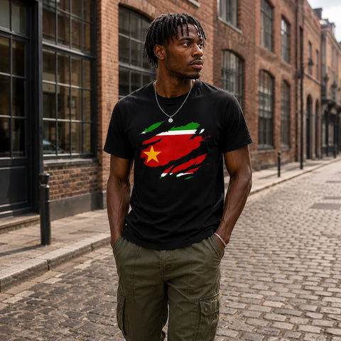 Image of T-Shirt Homme - Drapeau Guadeloupe effet t-shirt déchiré
