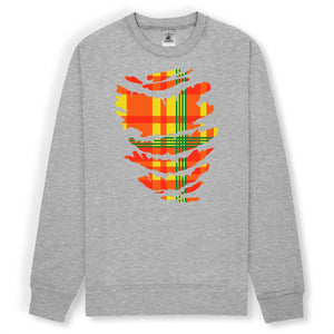 Sweat - Madras rouge, jaune & vert