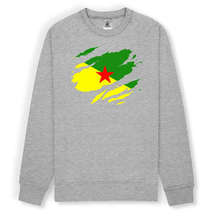 Sweat - Drapeau Guyane effet sweat déchiré