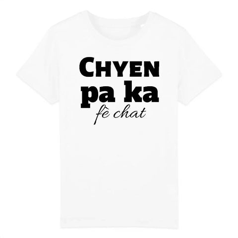 Image of tshirt enfant chyen pa ka fè chat