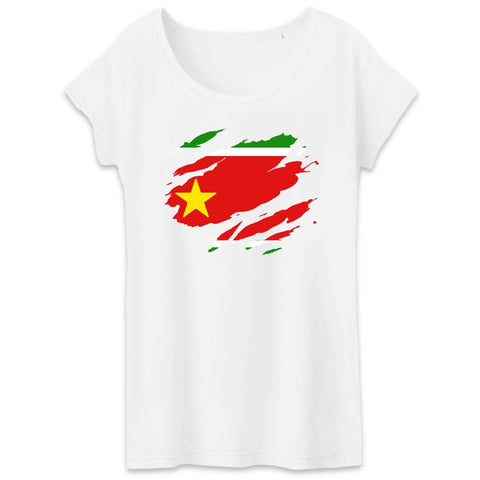 Image of t-shirt femme drapeau guadeloupe effet tshirt déchiré