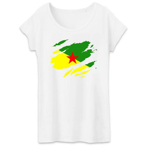 tshirt femme drapeau guyane effet tshirt déchiré