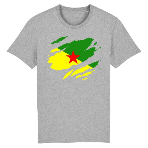 Image of drapeau guyane effet tshirt déchiré tshirt homme 