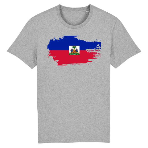 Image of tshirt homme drapeau haiti effet dechire