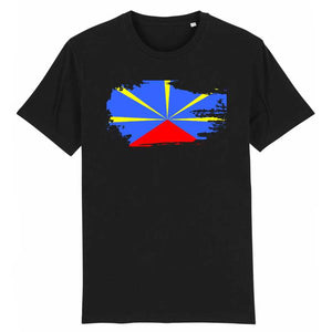 T-Shirt Homme - Drapeau Réunion effet déchiré