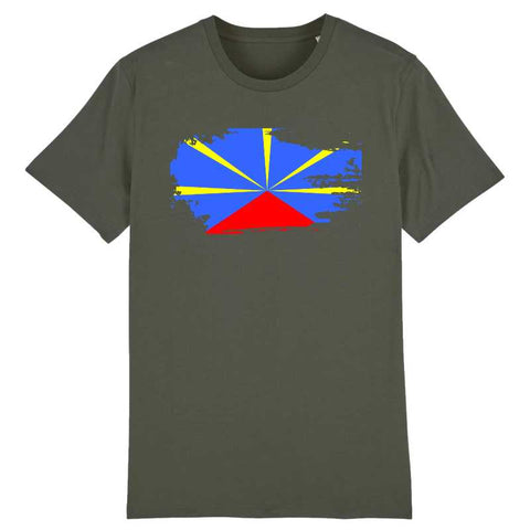 Image of tshirt drapeau reunion effet dechiré homme 