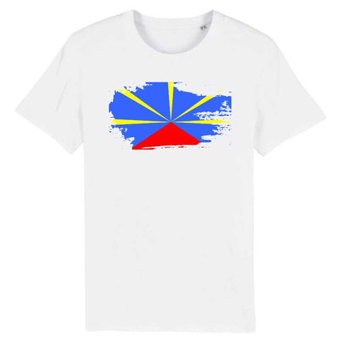 Image of tshirt homme drapeau reunion effet dechiré