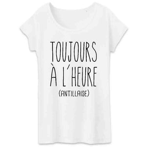 tshirt femme toujours à l'heure antillaise 