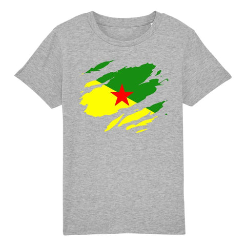 Image of drapeau guyane effet tshirt déchiré tshirt enfant 