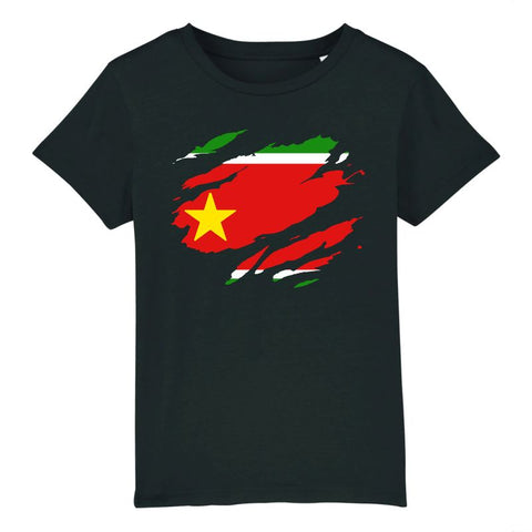 Image of tshirt enfant drapeau guadeloupe effet tshirt déchiré