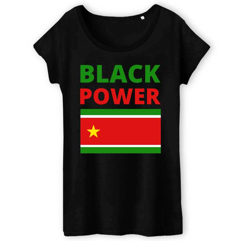 tshirt femme black power drapeau guadeloupe