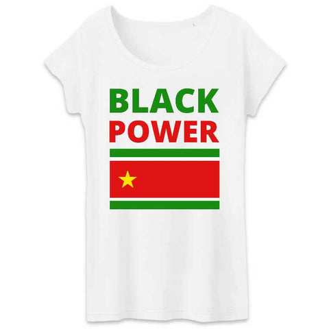 Image of t-shirt femme black power drapeau guadeloupe