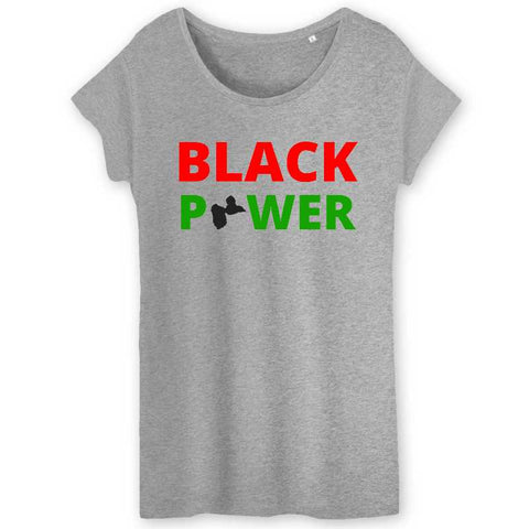 Image of black power guadeloupe tshirt femme