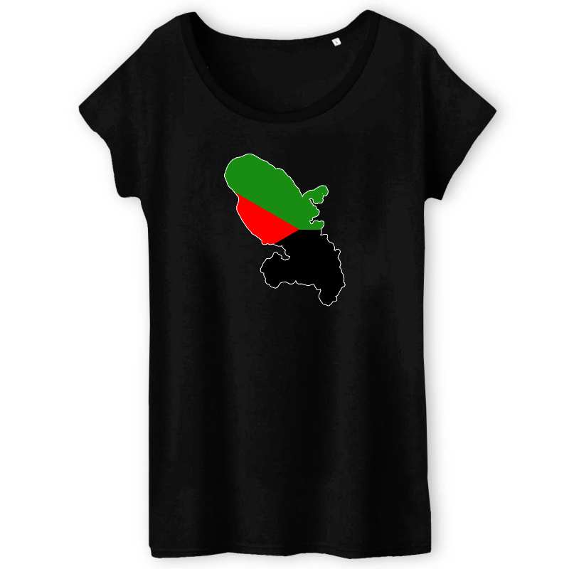 T-Shirt Femme - Carte Martinique au couleur du drapeau