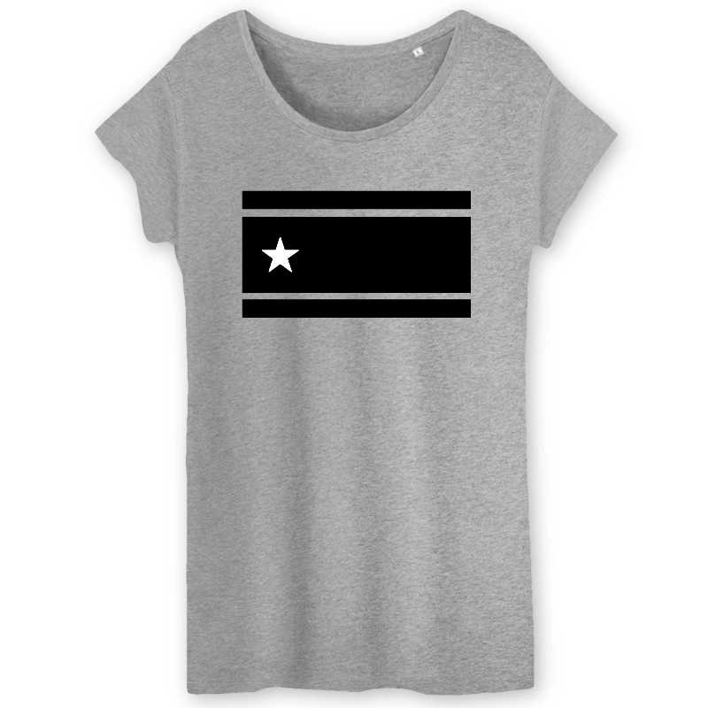drapeau guadeloupe noir et blanc tshirt femme 