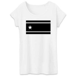 tshirt femme drapeau guadeloupe noir et blanc