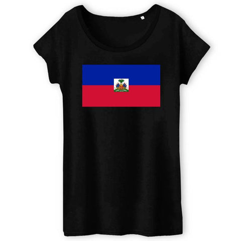 Image of t-shirt femme drapeau haiti