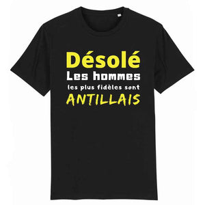 tshirt homme désolé les hommes antillais