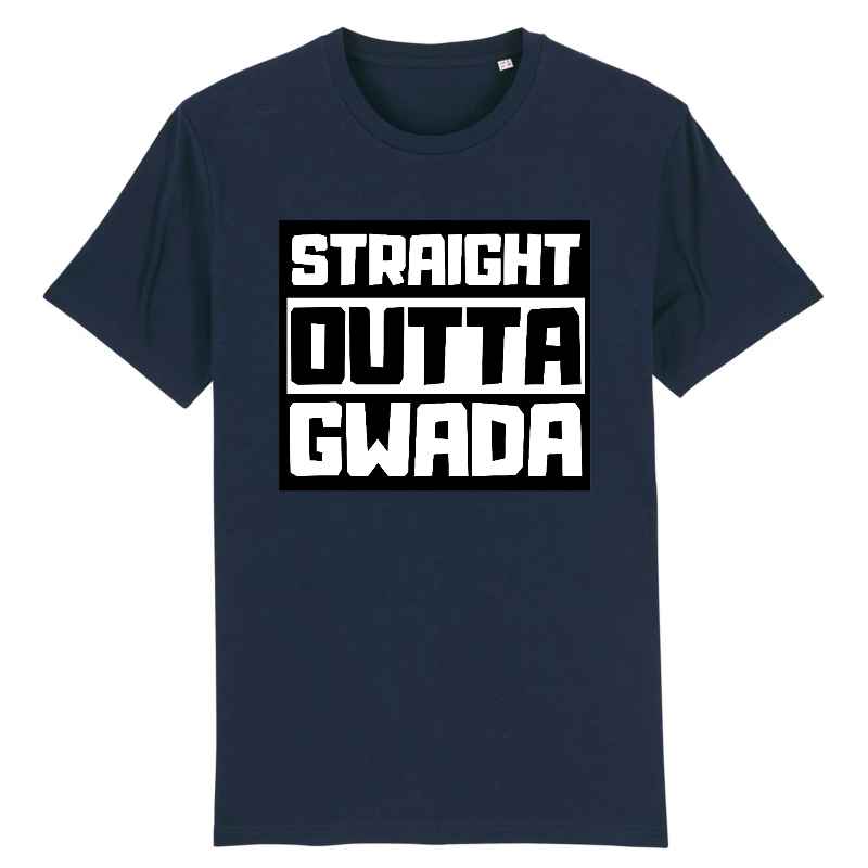 t-shirt straight outta gwada homme 